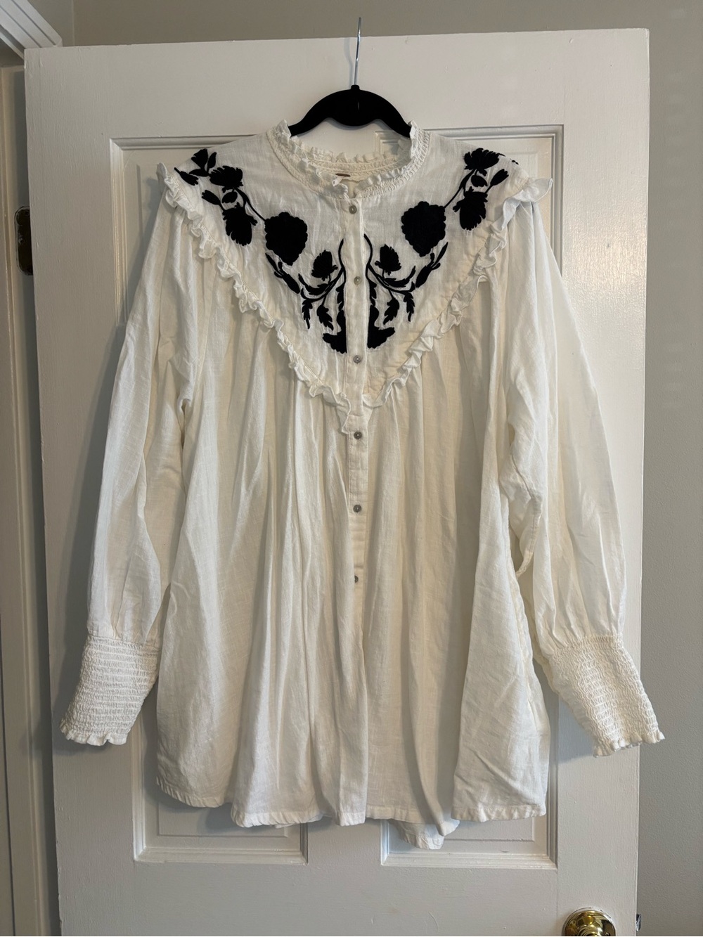 Free People Rose Vines Embroidered Blouse - Picture 2 of 8